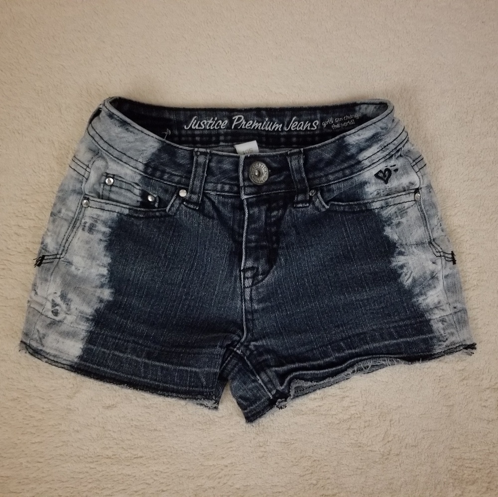 JUSTICE Girls 10S Bleach wash jean shorts
